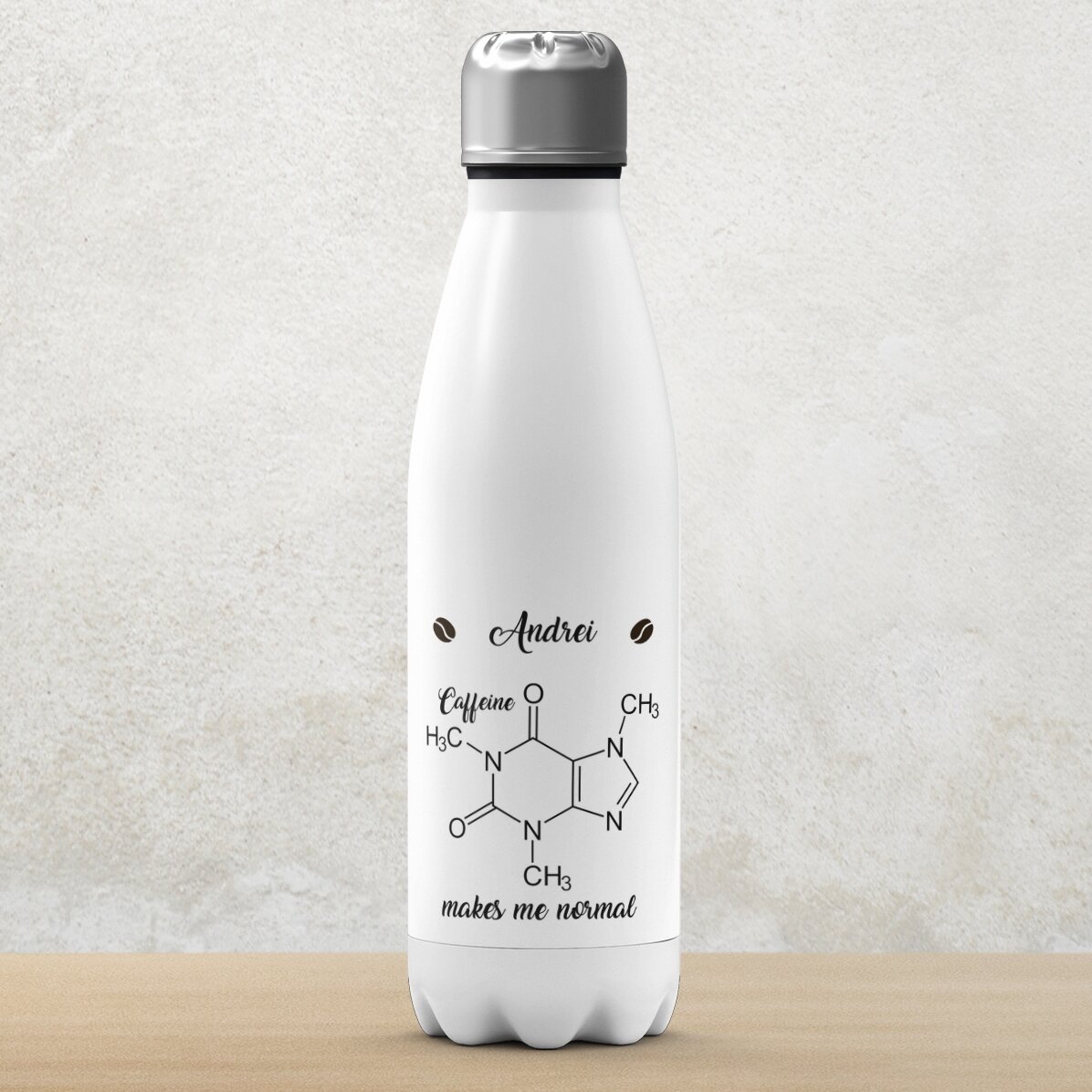 Thermos con base bianca personalizzato con nome - Chemistry
