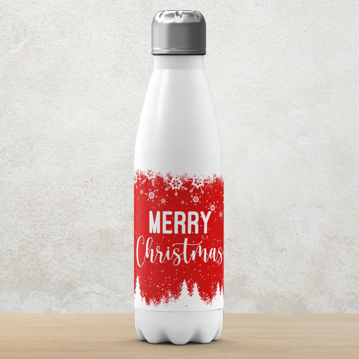 Thermos con base bianca personalizzato con nome - Winter spirit