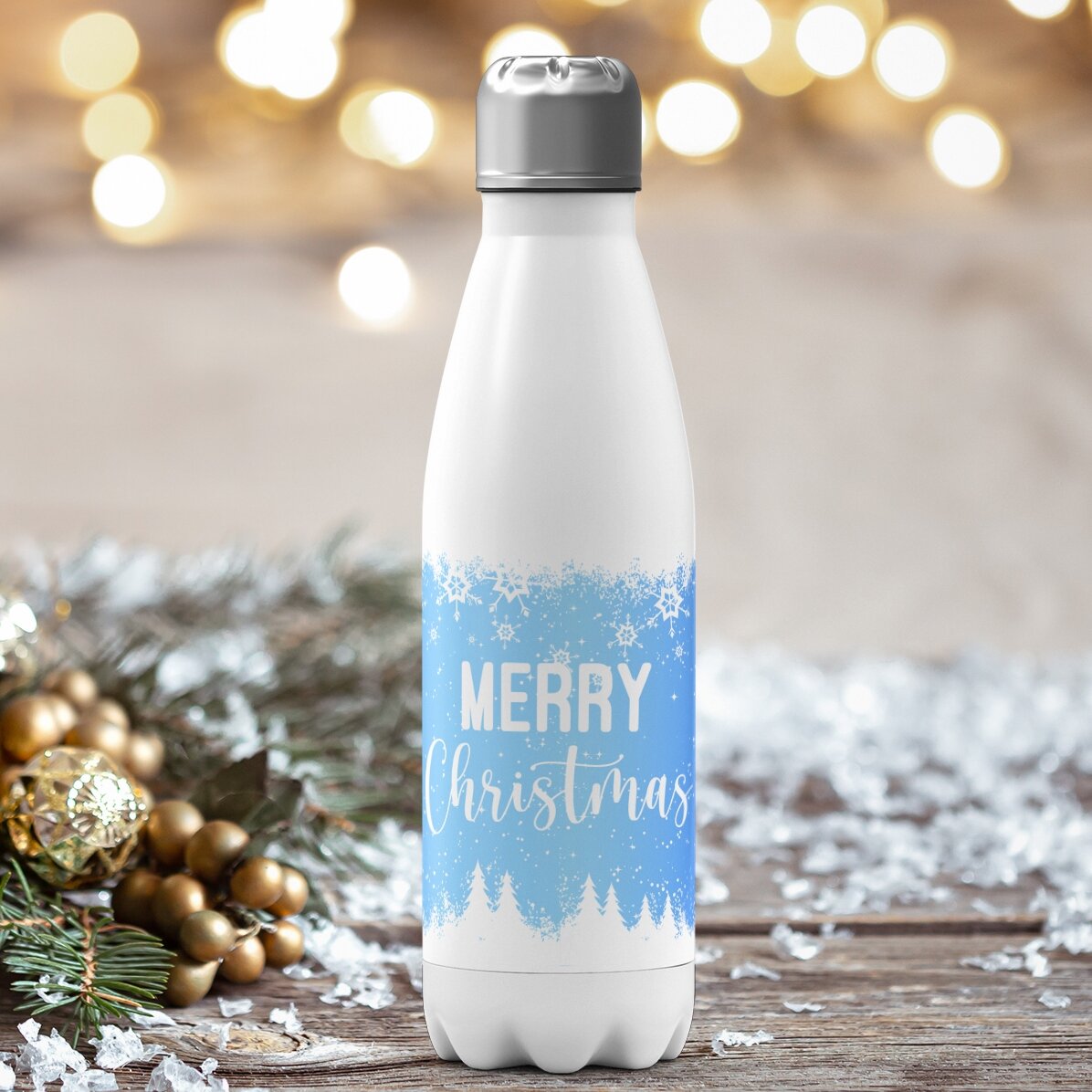 Thermos con base bianca personalizzato con nome - Winter