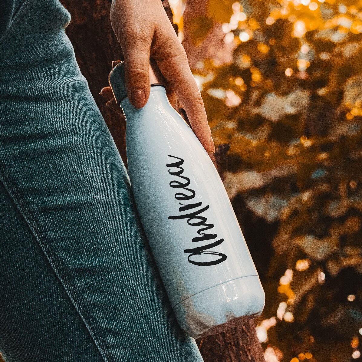 Thermos con base bianca personalizzato con il tuo nome