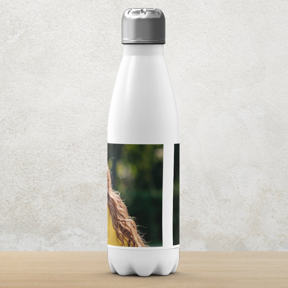 Thermos con base bianca personalizzato con una foto in formato orizzontale