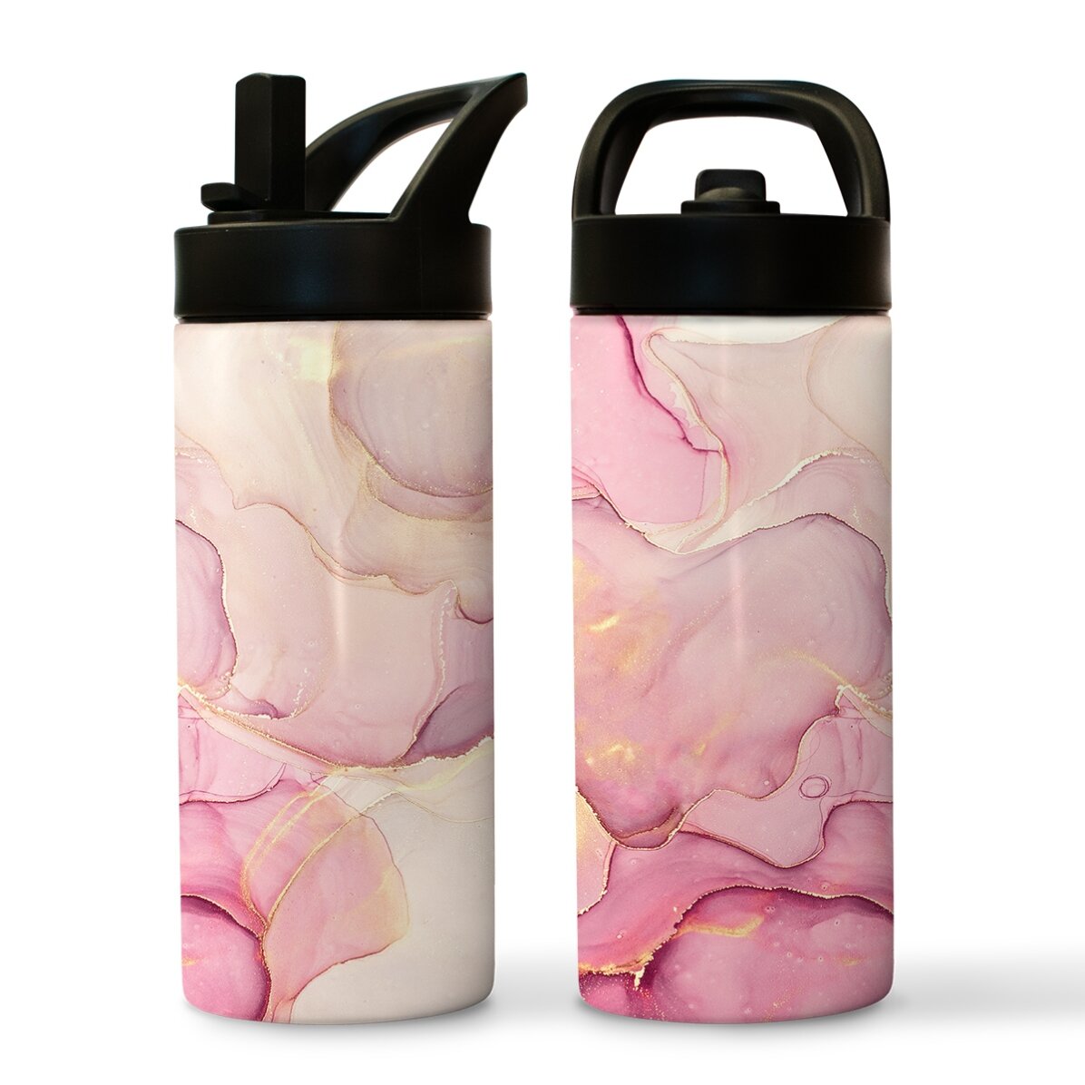 Thermos con manico e cannuccia - collezione Marble