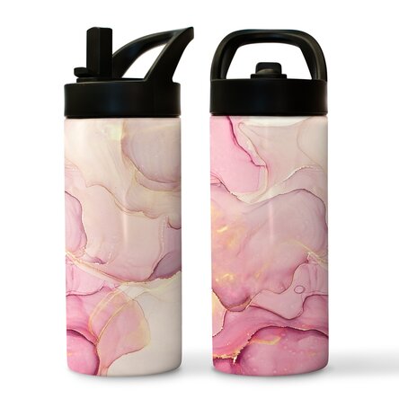 Thermos con manico e cannuccia - collezione Marble