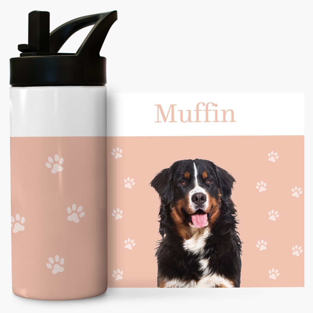 Thermos con manico e cannuccia personalizzato con una scritta - Il tuo animaletto