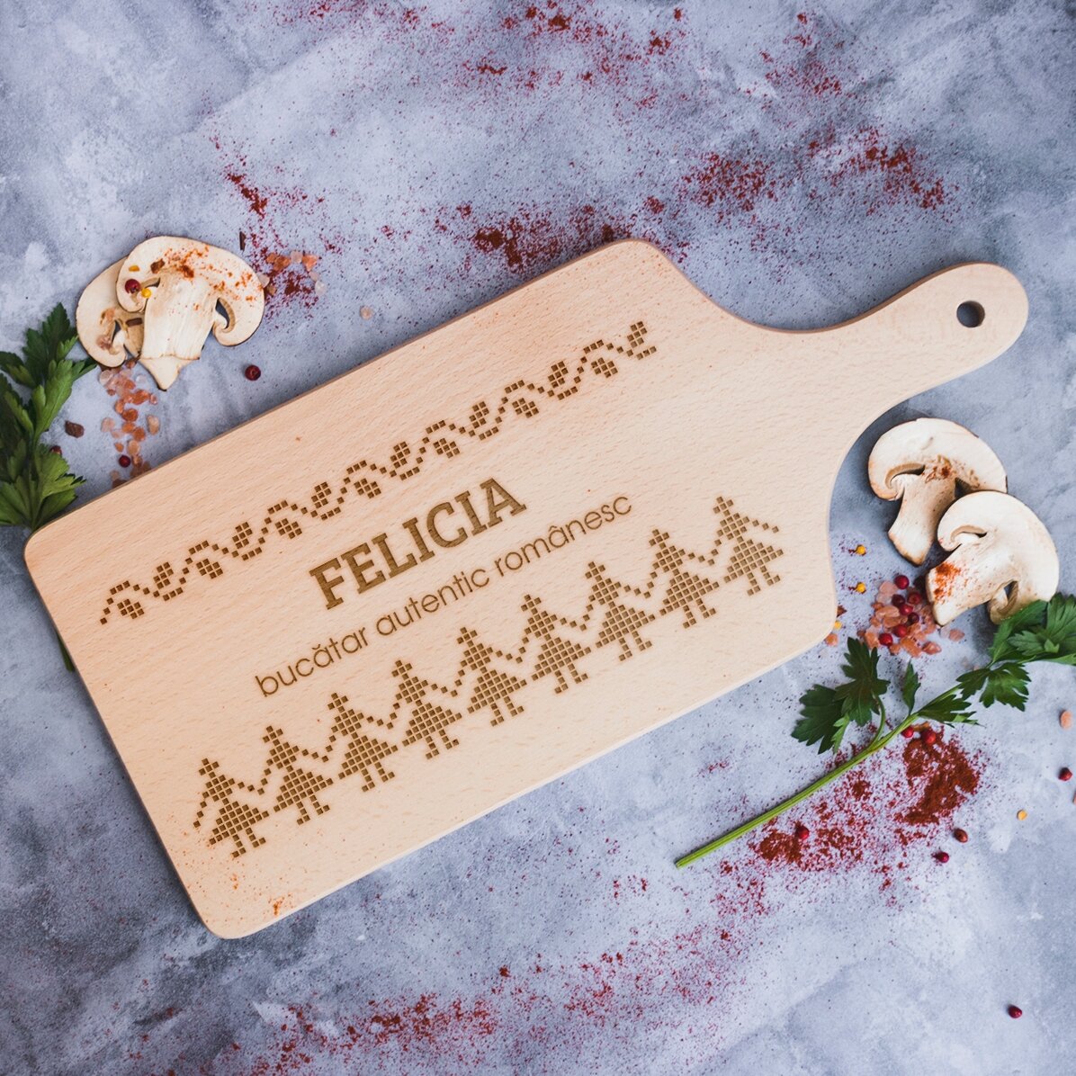 Tagliere personalizzato, autentico rumeno