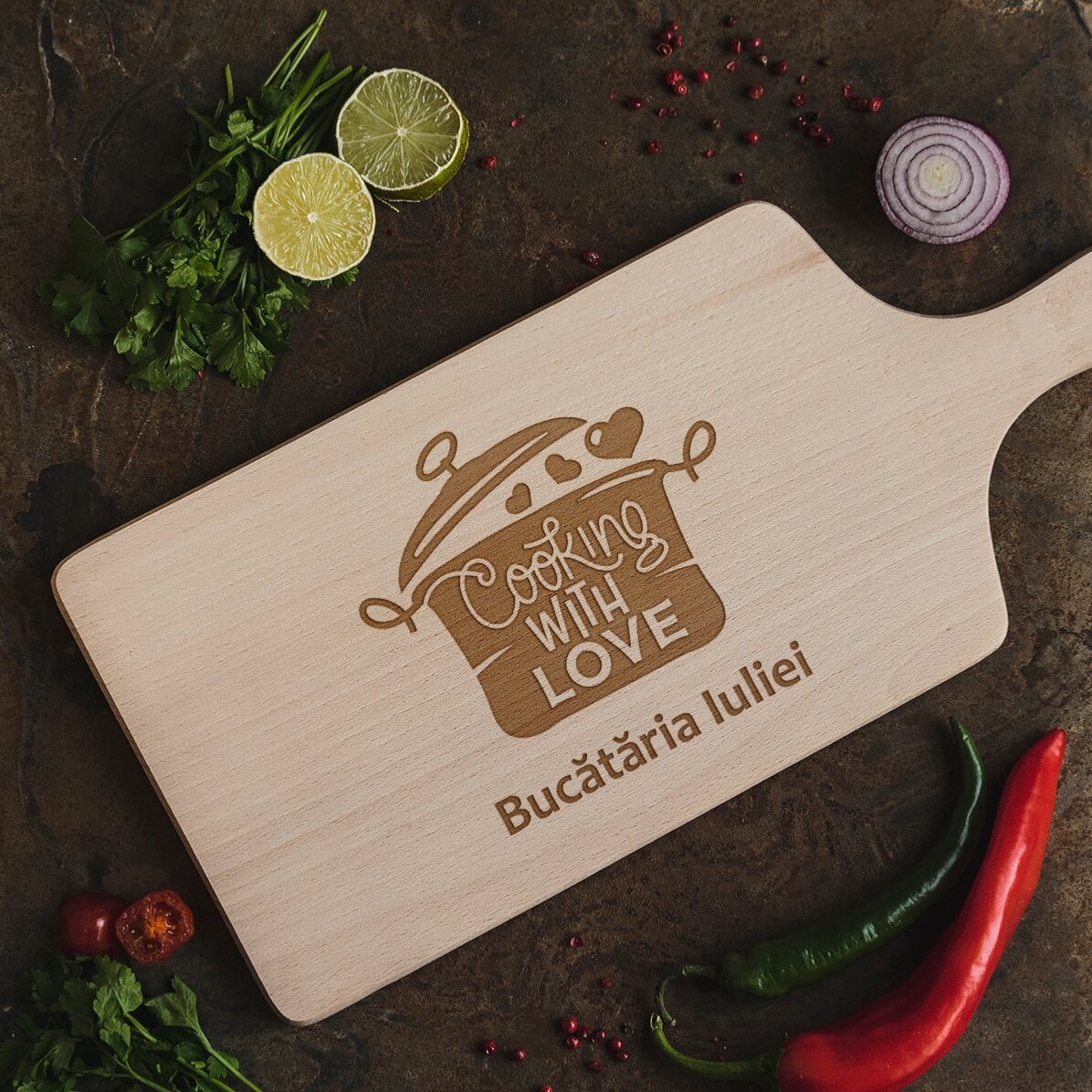 Tagliere personalizzato - Cooking with love