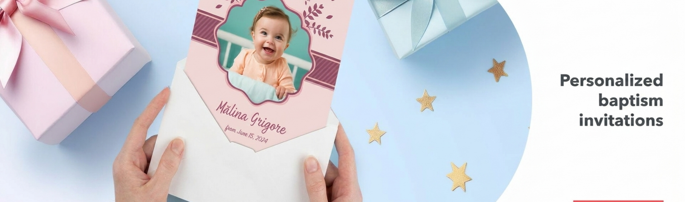 Inviti personalizzati per il battesimo