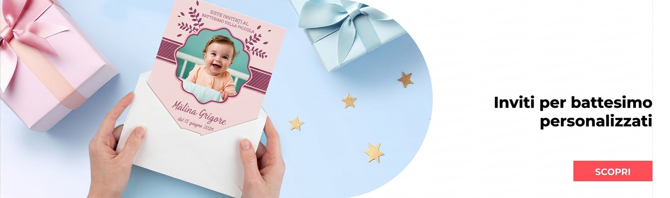 Inviti personalizzati per il battesimo