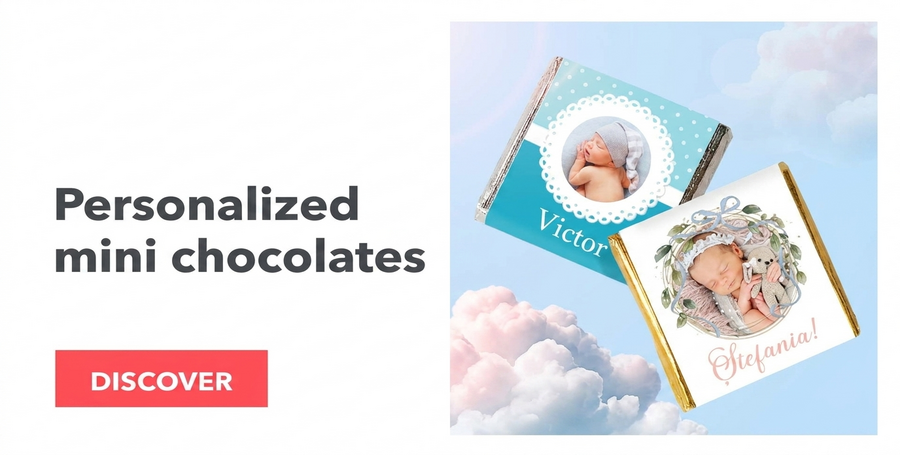Mini cioccolatini personalizzati per il battesimo