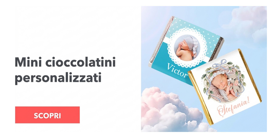 Mini cioccolatini personalizzati per il battesimo