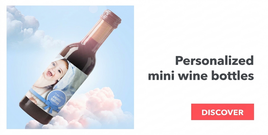 Mini bottigliette di vino personalizzate per il battesimo