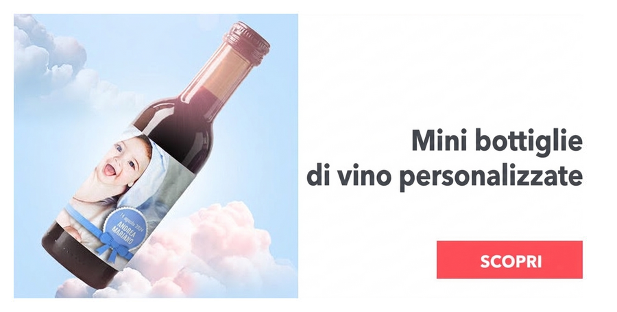Mini bottigliette di vino personalizzate per il battesimo