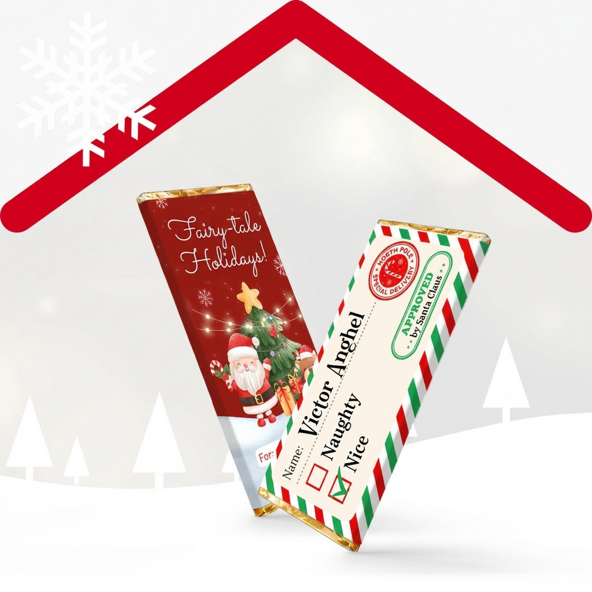 Mini tavoletta di cioccolato personalizzata per Natale