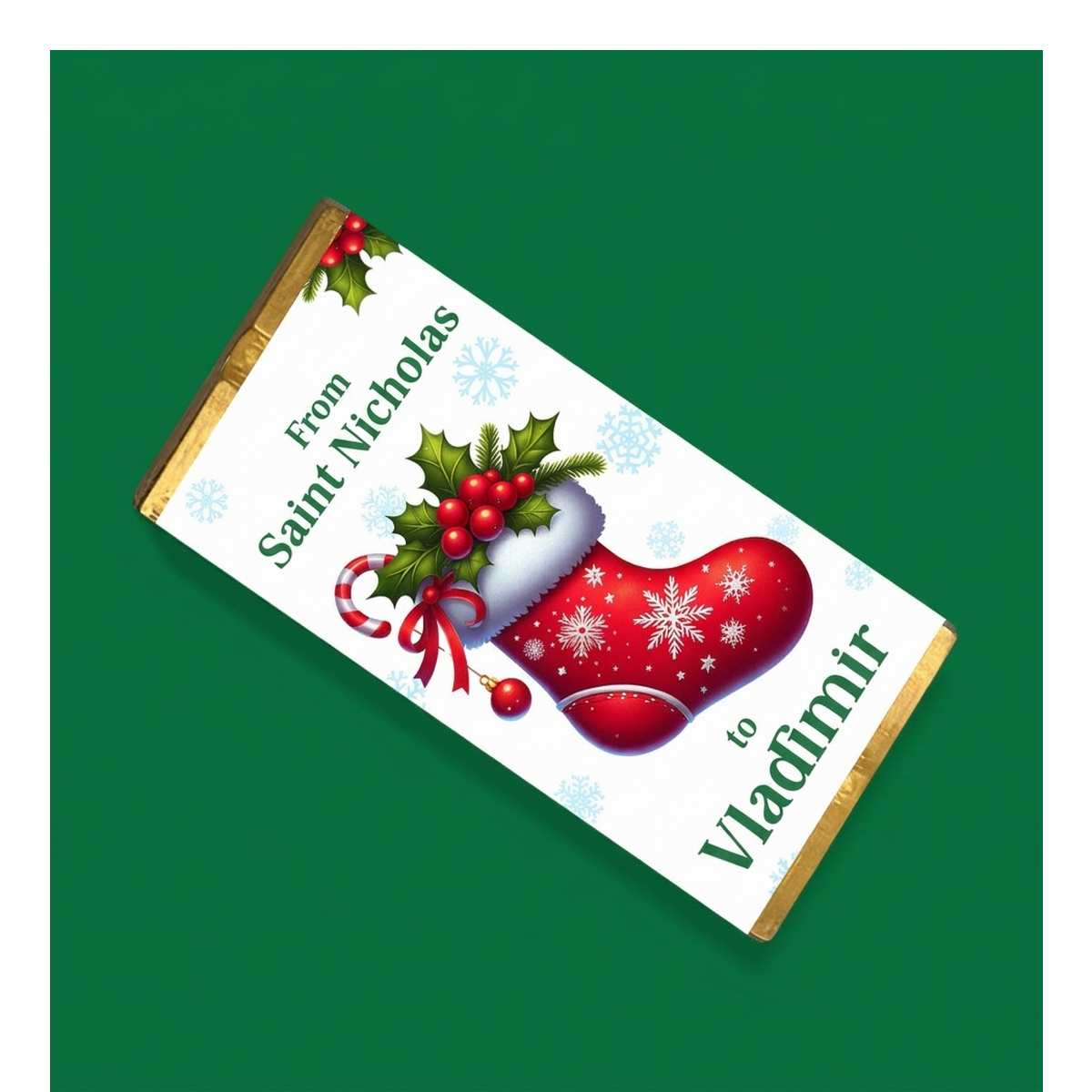 Mini tavoletta di cioccolato personalizzata da San Nicola