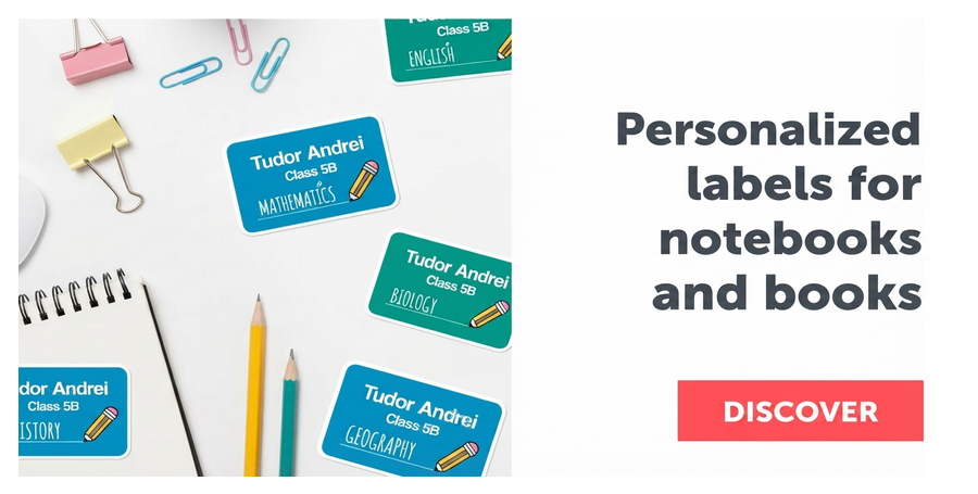 Etichette personalizzate per quaderni e libri