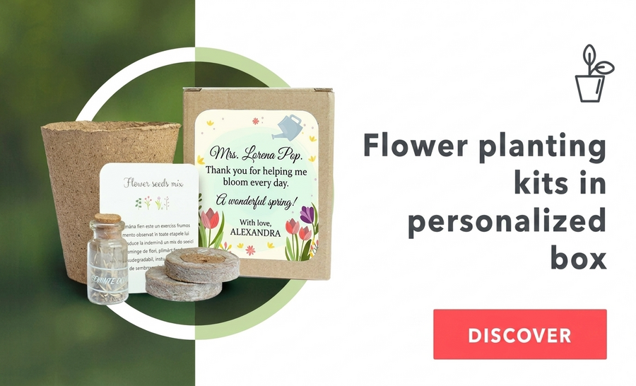 Kit per piantare fiori in una scatolina personalizzata