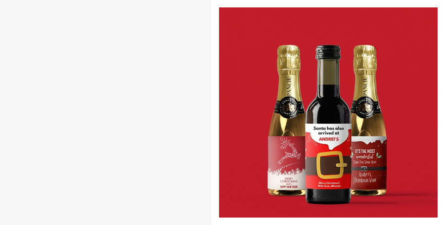 Mini bottigliette personalizzate per Natale
