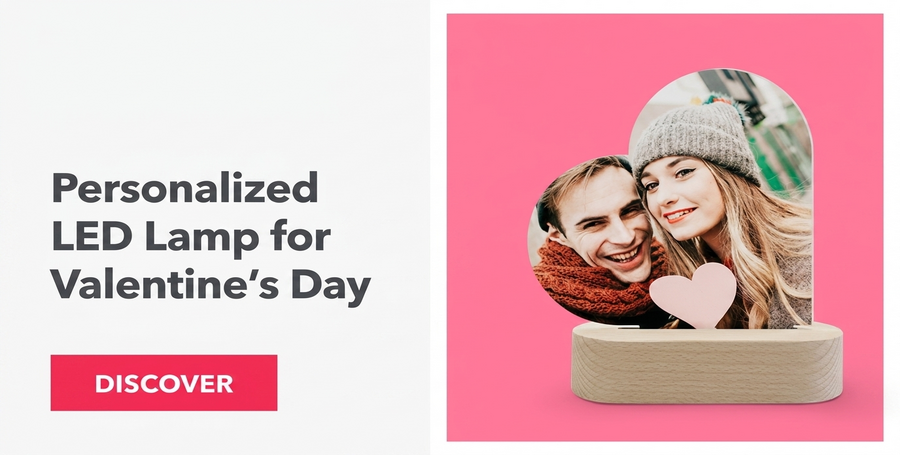 Lampada da comodino a LED personalizzata per San Valentino