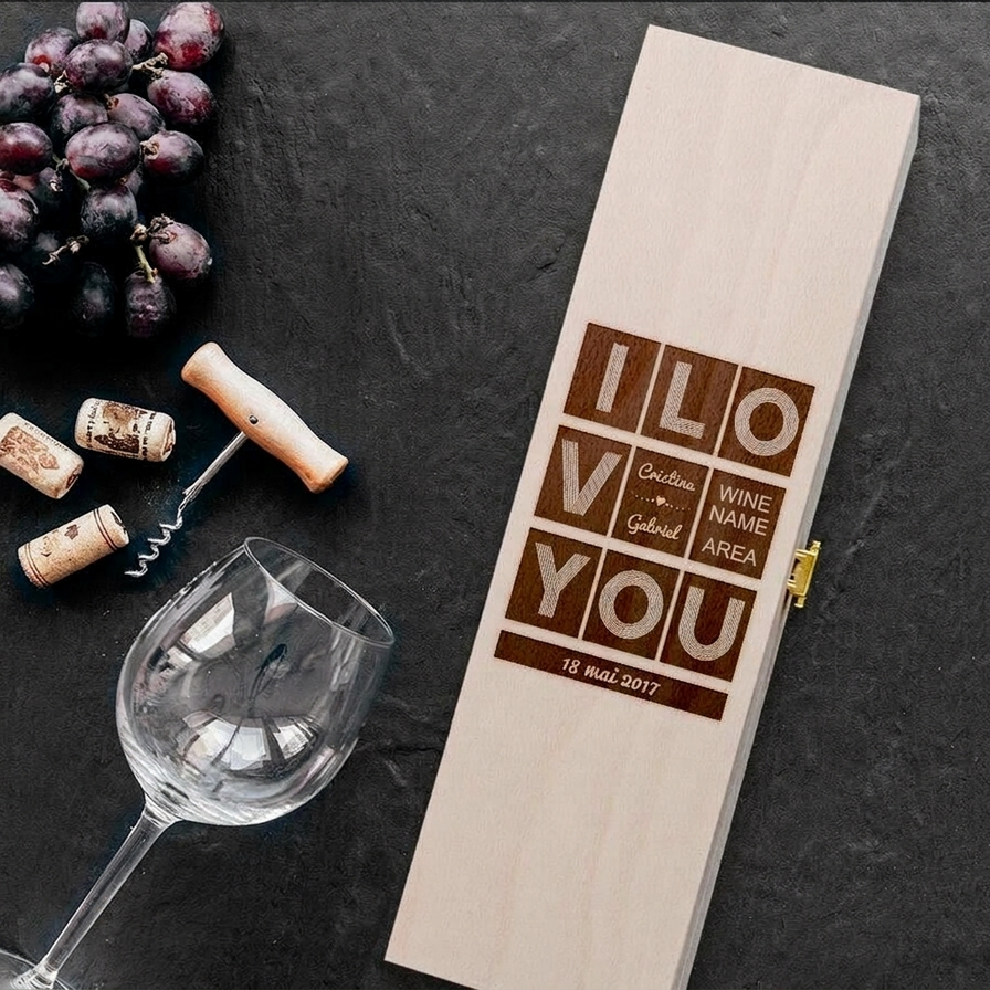 Scatole di vino personalizzate per il fidanzato