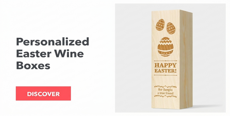 Scatole di vino personalizzate per Pasqua