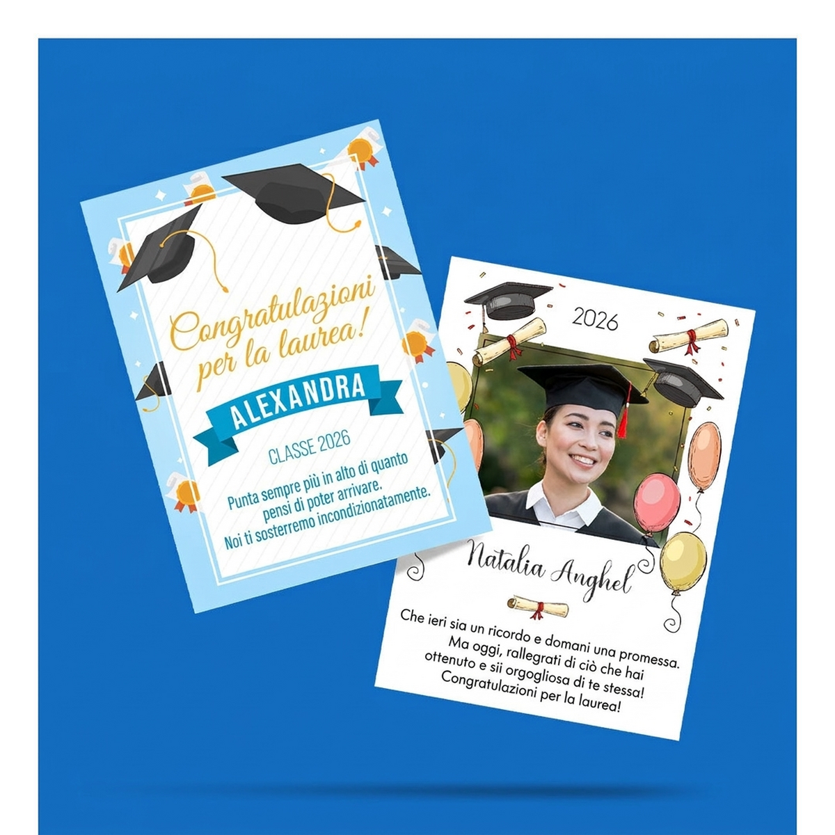 Biglietti di auguri, cartoline e magneti per la laurea