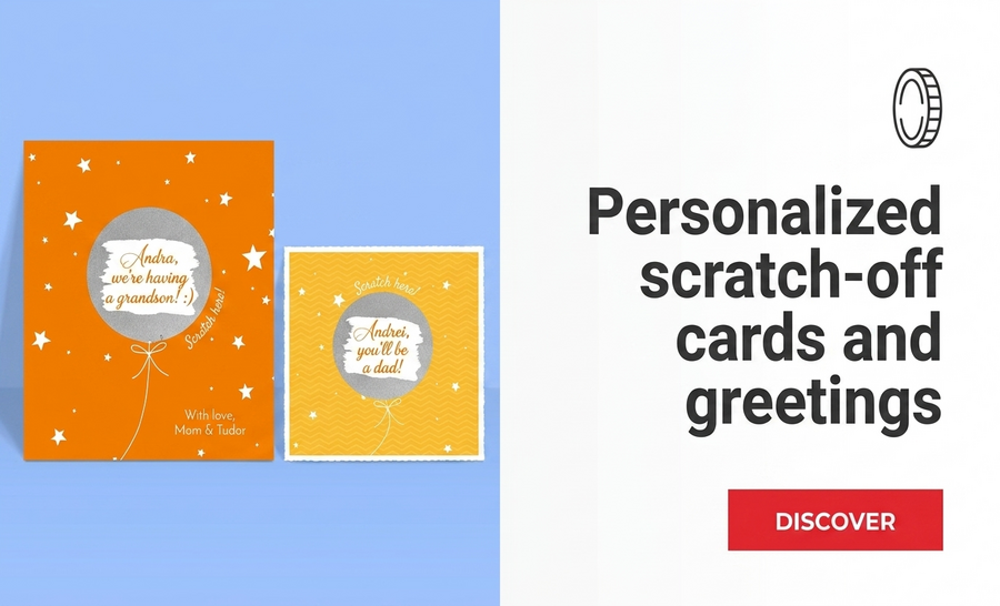 Biglietti di auguri e cartoline personalizzate da grattare