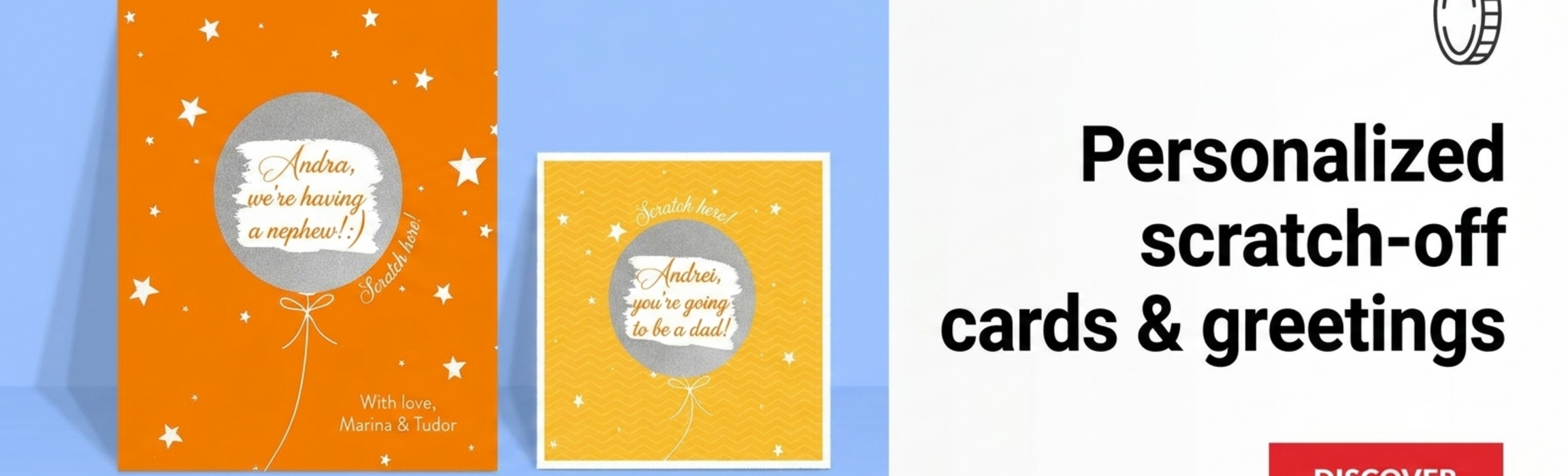 Biglietti di auguri e cartoline personalizzate da grattare