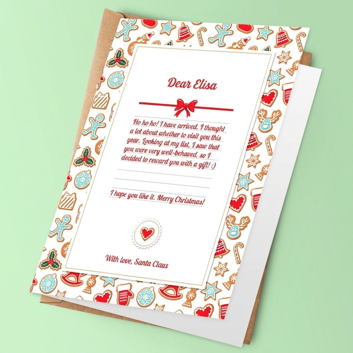 Biglietto di auguri personalizzato - Lettera da Babbo Natale