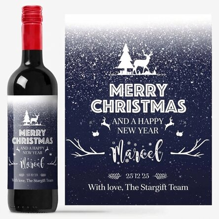 Vino personalizzato con scritta - Snowing night