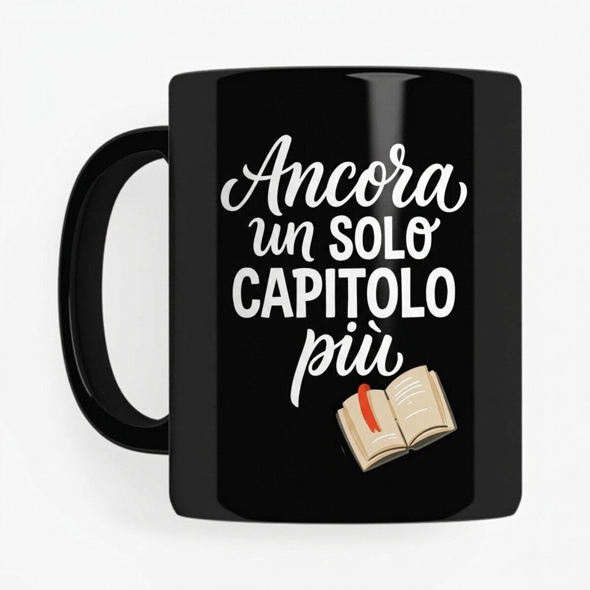 Tazza nera personalizzata con una frase e il tuo nome - One more chapter