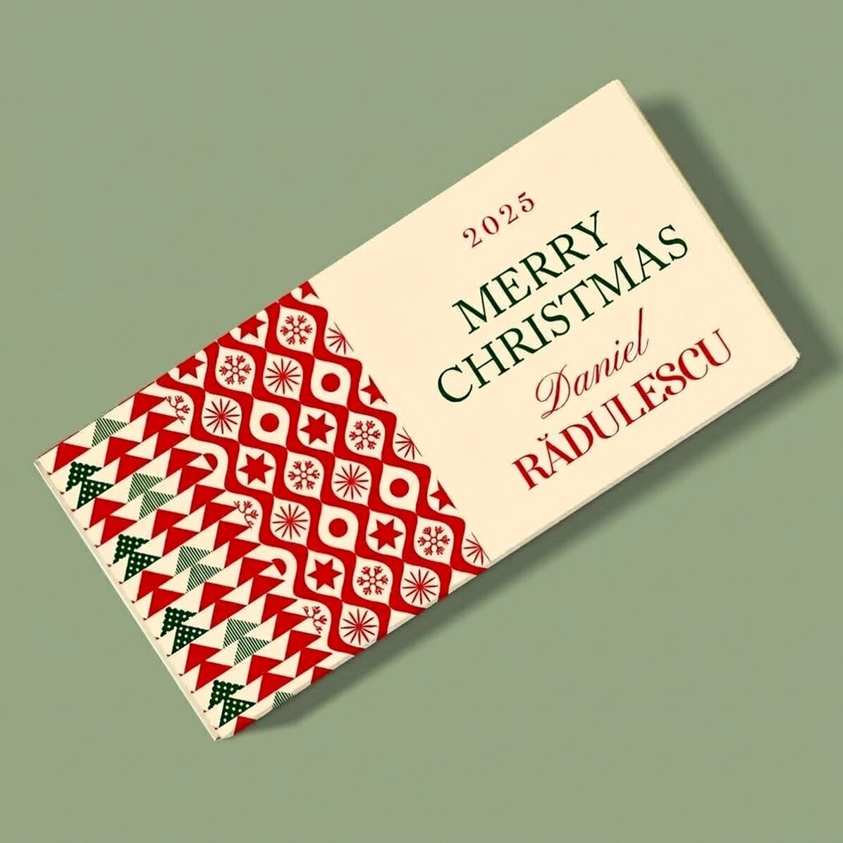 Cioccolato personalizzato con nome e messaggio - Classic Christmas