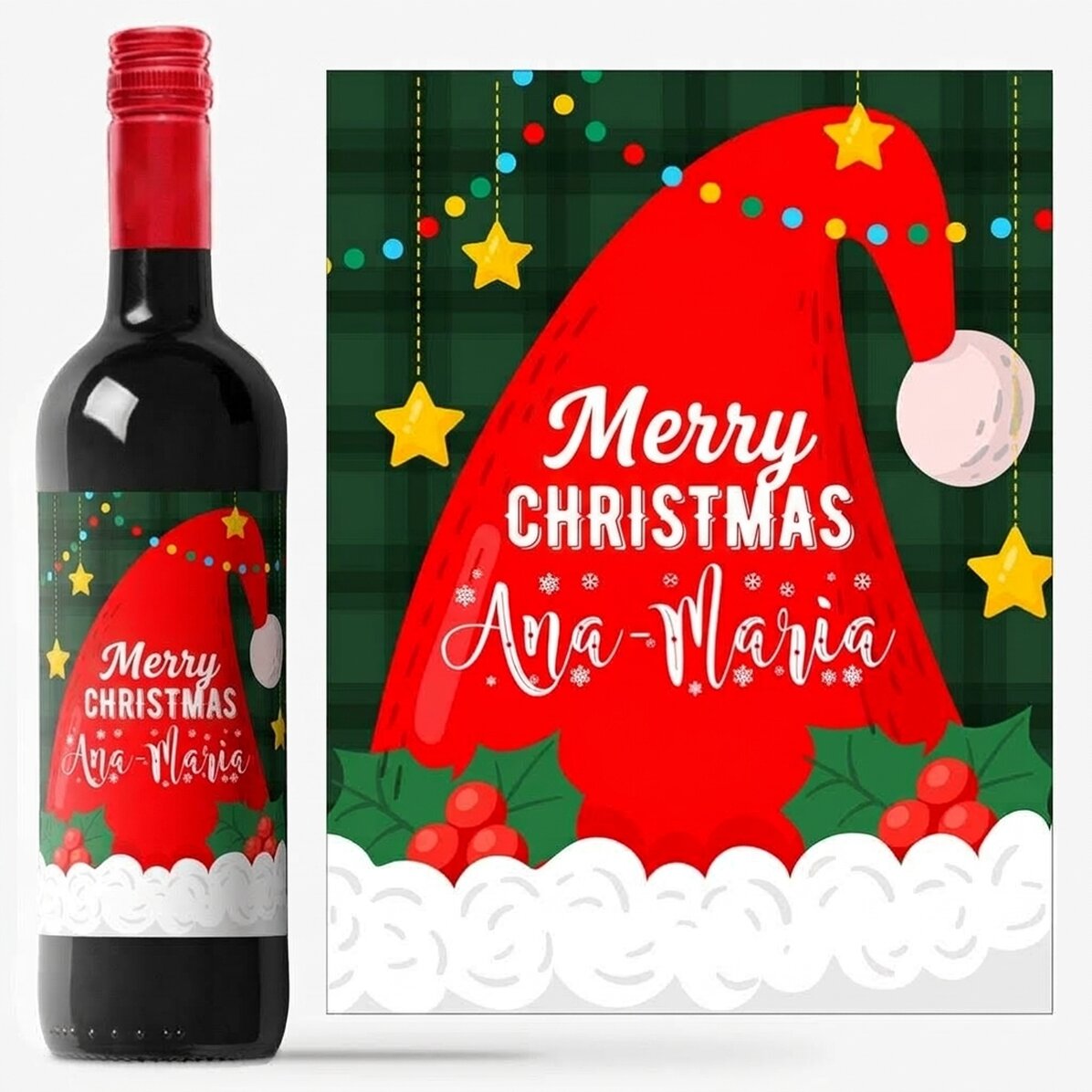 Vino personalizzato con scritta - Babbo Natale