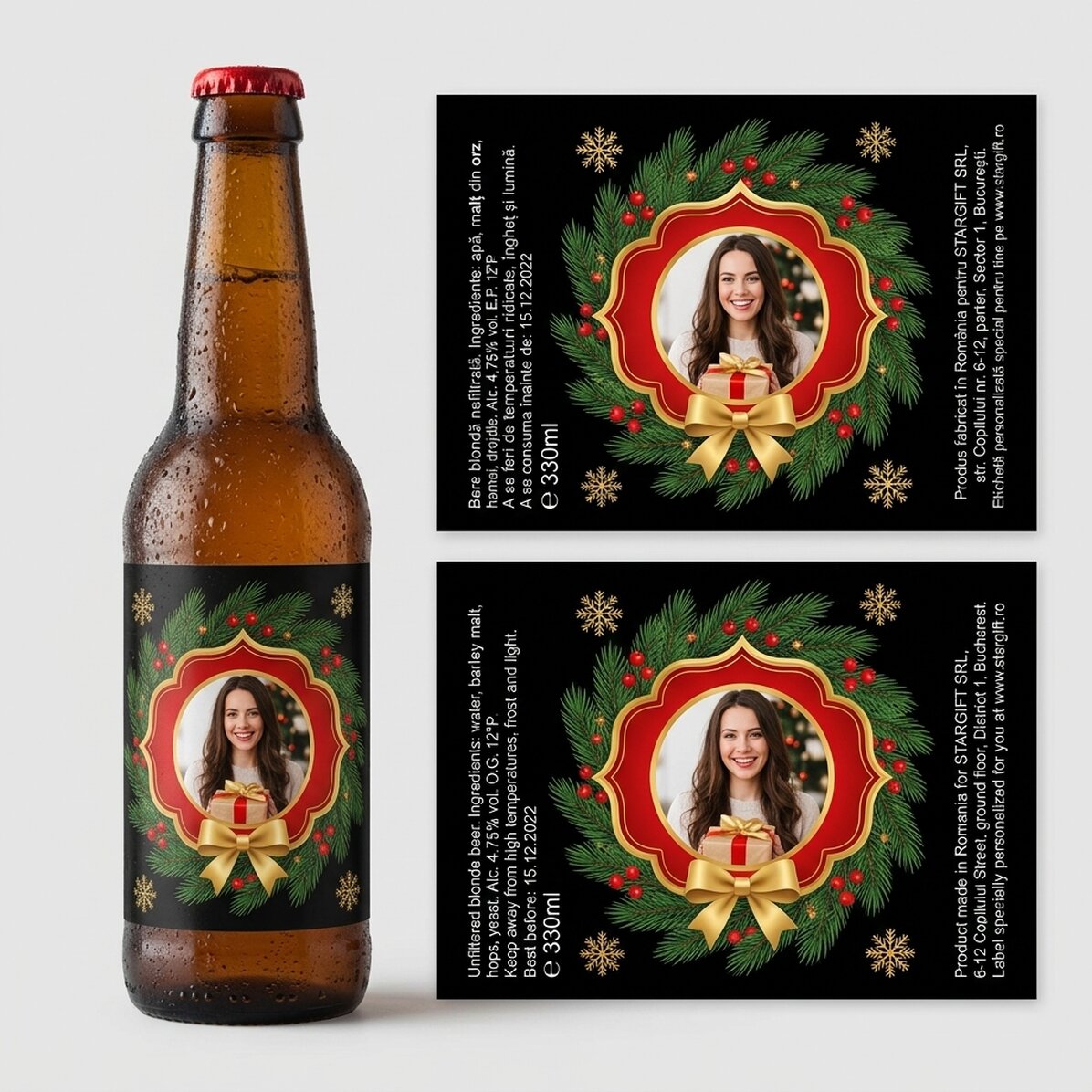 Birra personalizzata con una foto - Auguri di Natale
