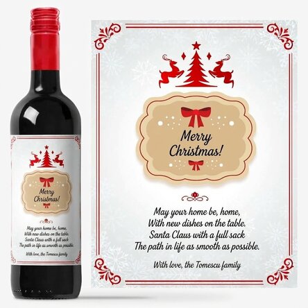 Vino personalizzato con dedica - Auguri di Natale