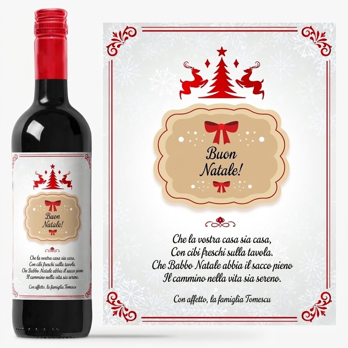 Vino personalizzato con dedica - Auguri di Natale