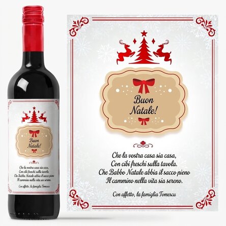 Vino personalizzato con dedica - Auguri di Natale