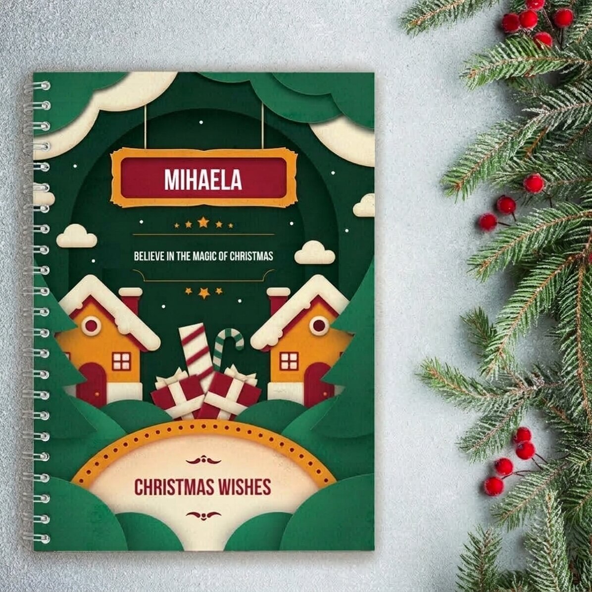 Quaderno personalizzato con testo - La magia del Natale