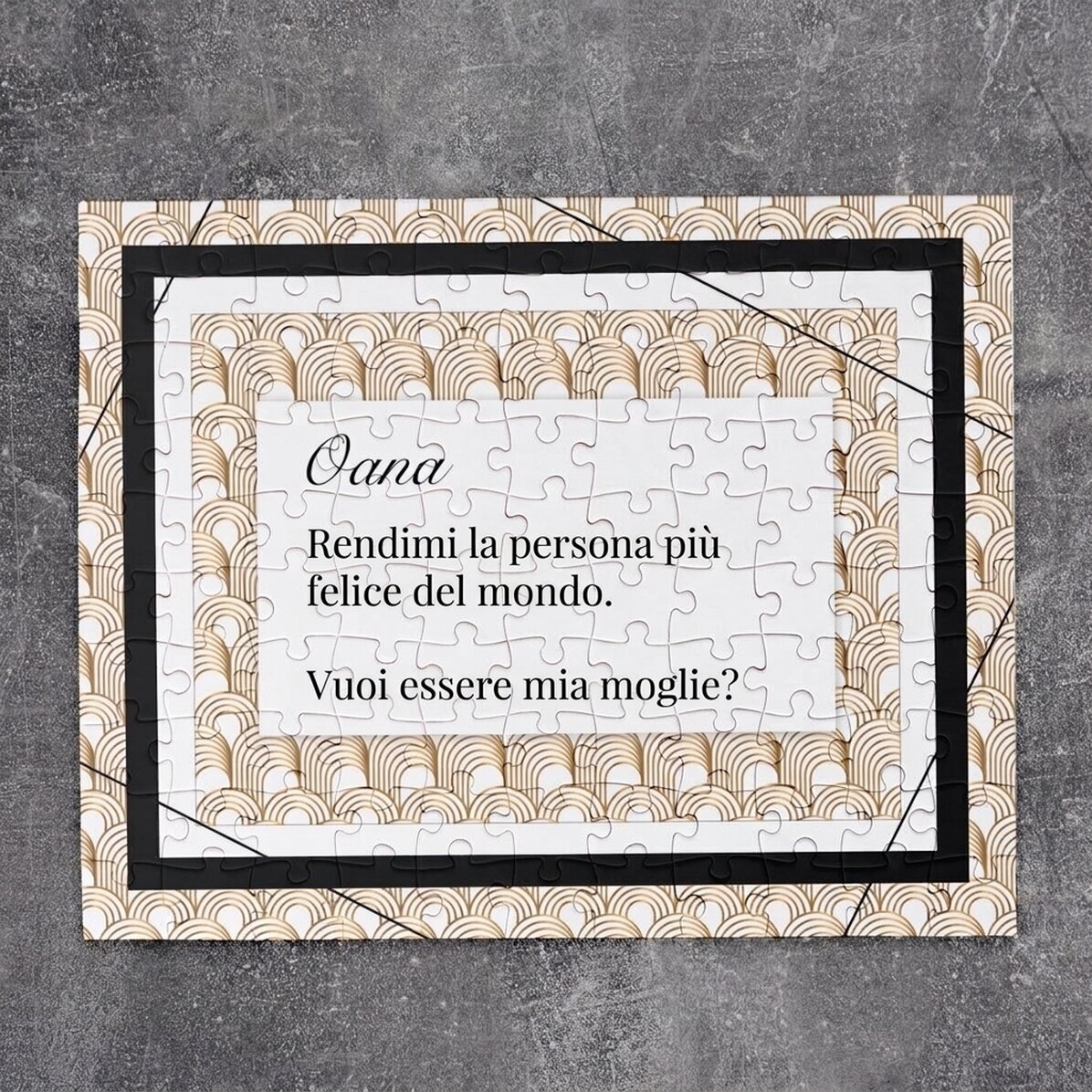 Puzzle personalizzato con testo 24x19 cm - Messaggio nascosto