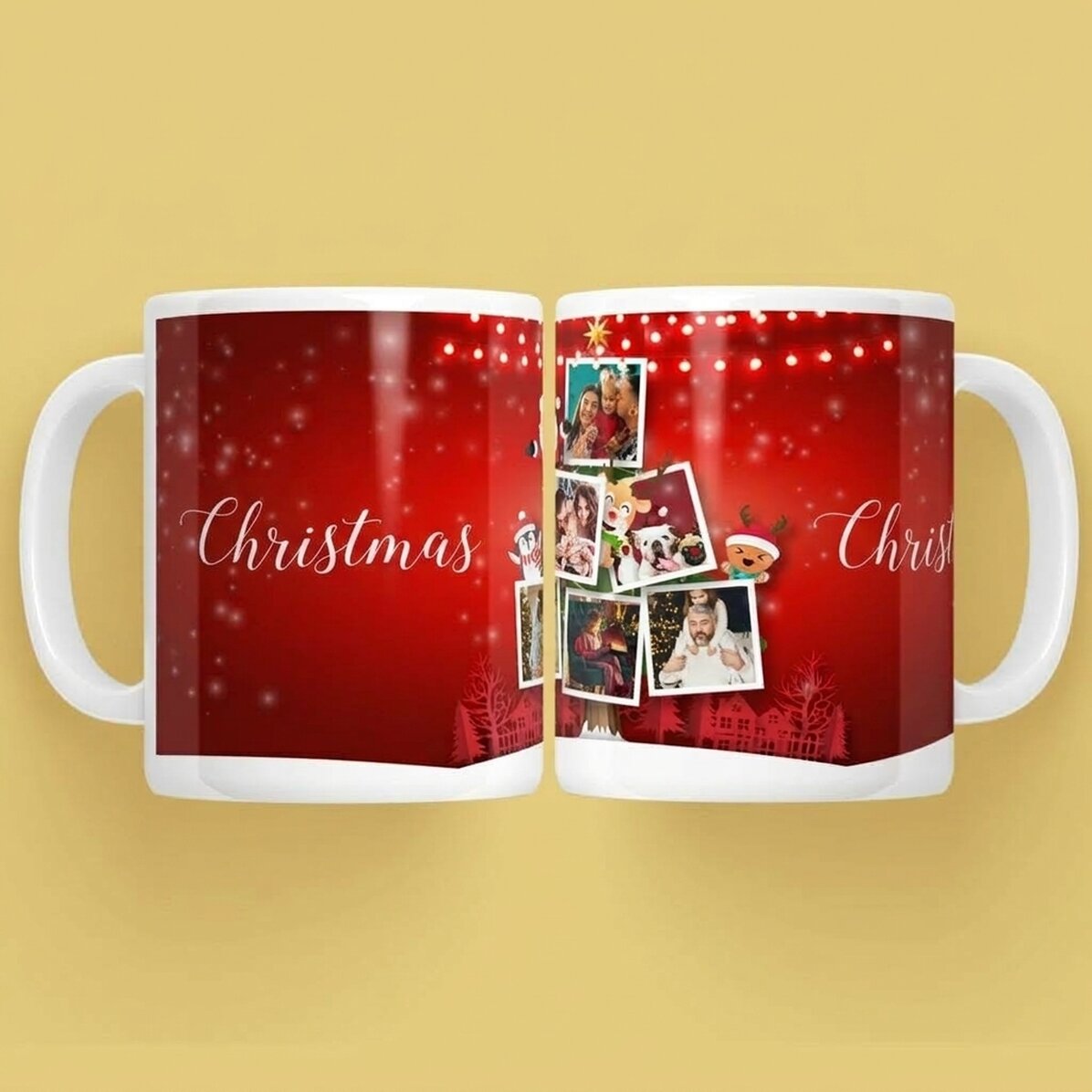 Tazza personalizzata con 5 foto - Gli amici di Babbo Natale