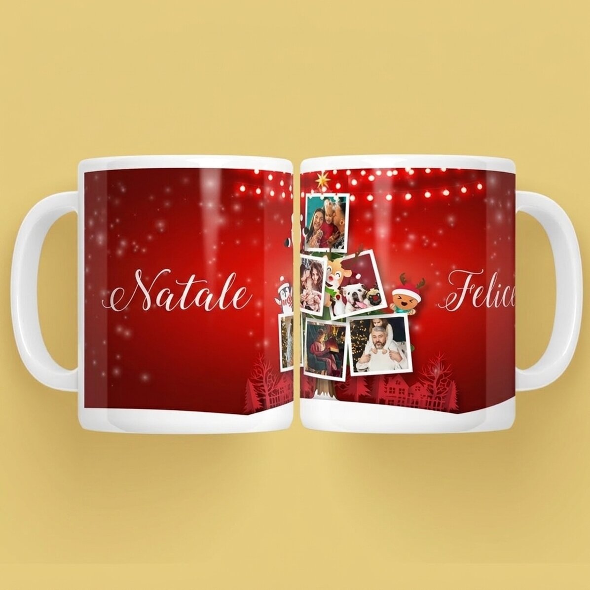 Tazza personalizzata con 5 foto - Gli amici di Babbo Natale