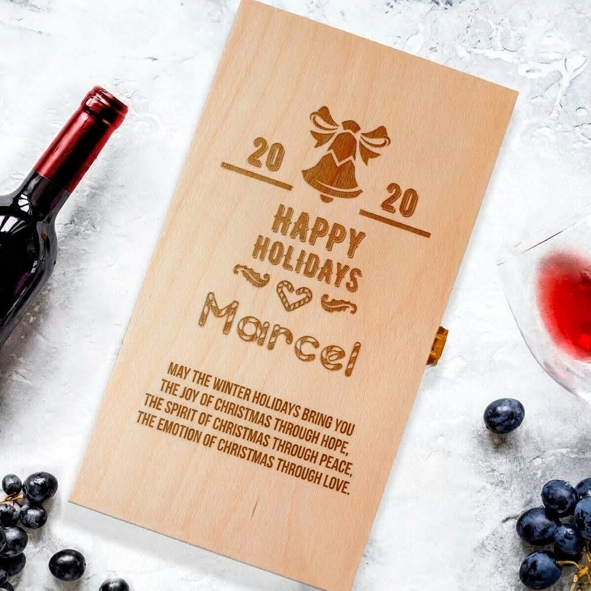 Confezione personalizzata per due bottiglie di vino - Buon Natale