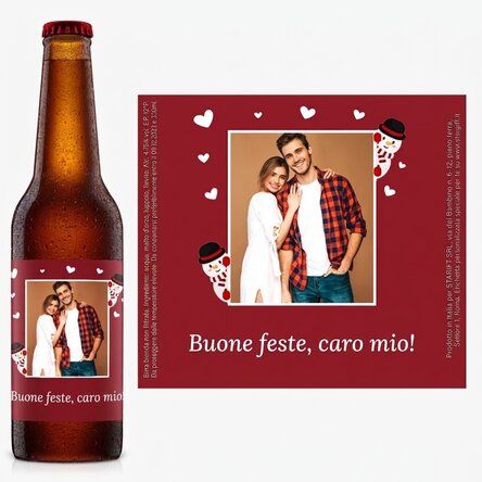 Birra personalizzata con foto e testo - Natale