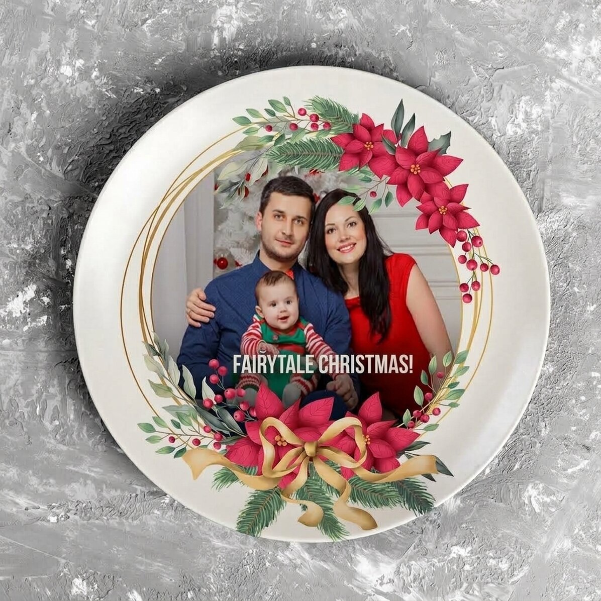 Piatto personalizzato con foto e testo - Natale