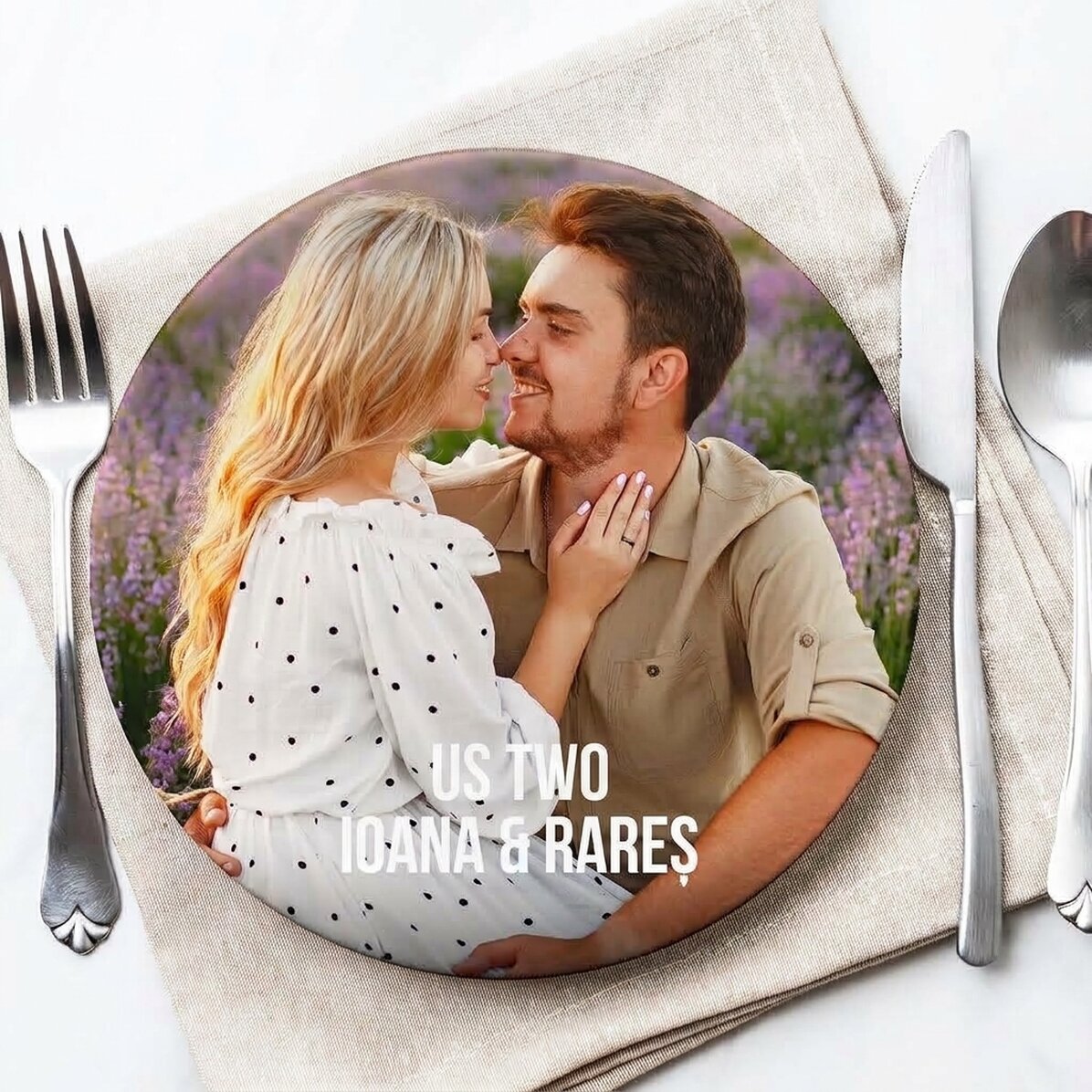 Piatto personalizzato con foto e testo - Noi due