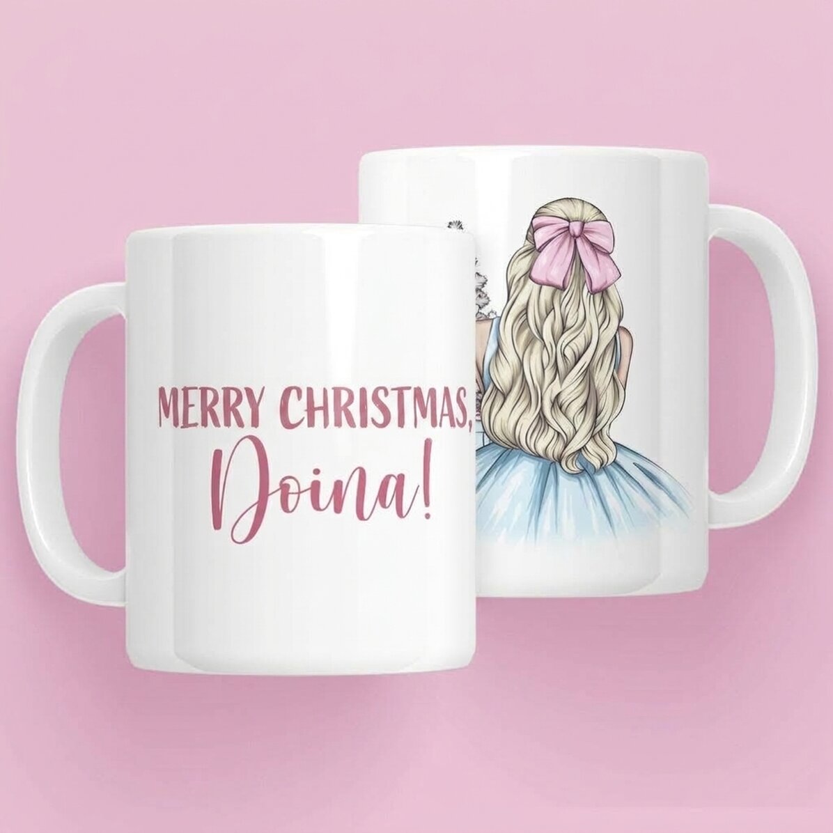 Tazza personalizzata con nome - Christmas Princess Blue