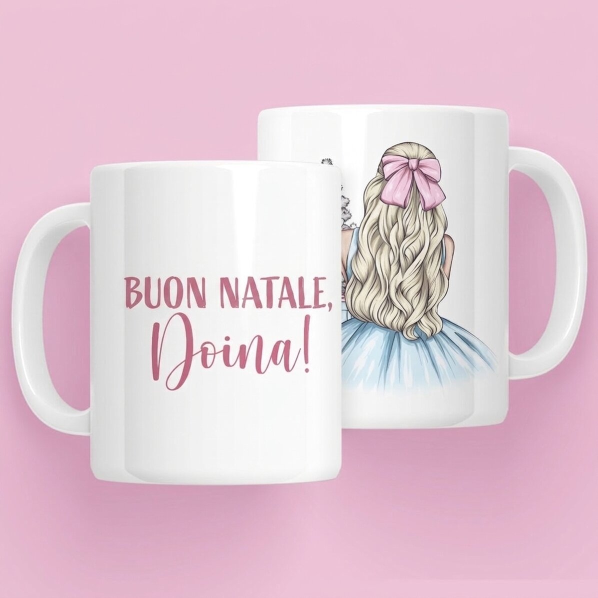 Tazza personalizzata con nome - Christmas Princess Blue