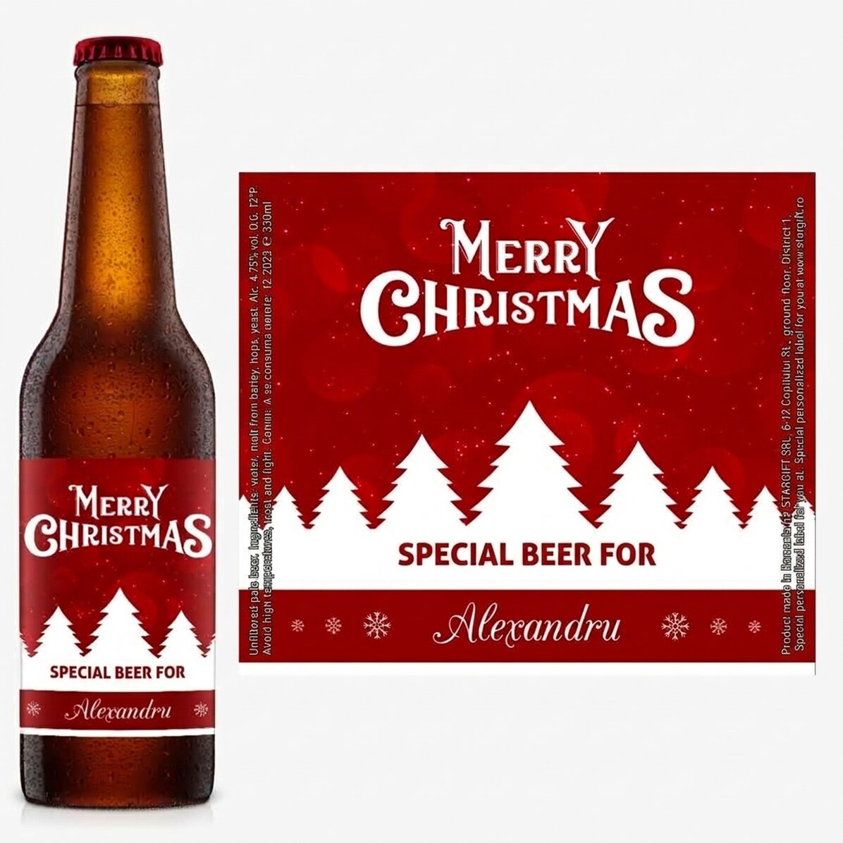 Birra personalizzata con scritta - Merry Christmas