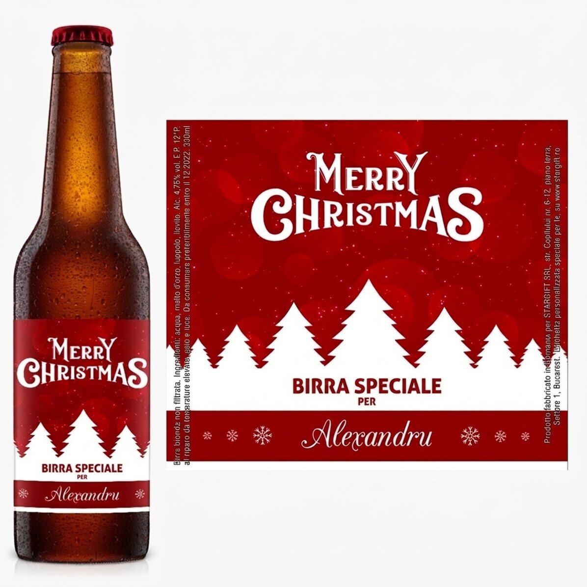 Birra personalizzata con scritta - Merry Christmas