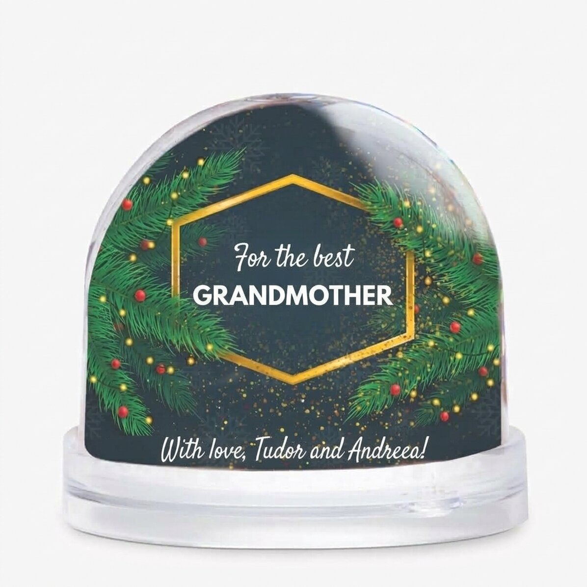 Sfera da scrivania personalizzata con foto e testo - La magia del Natale