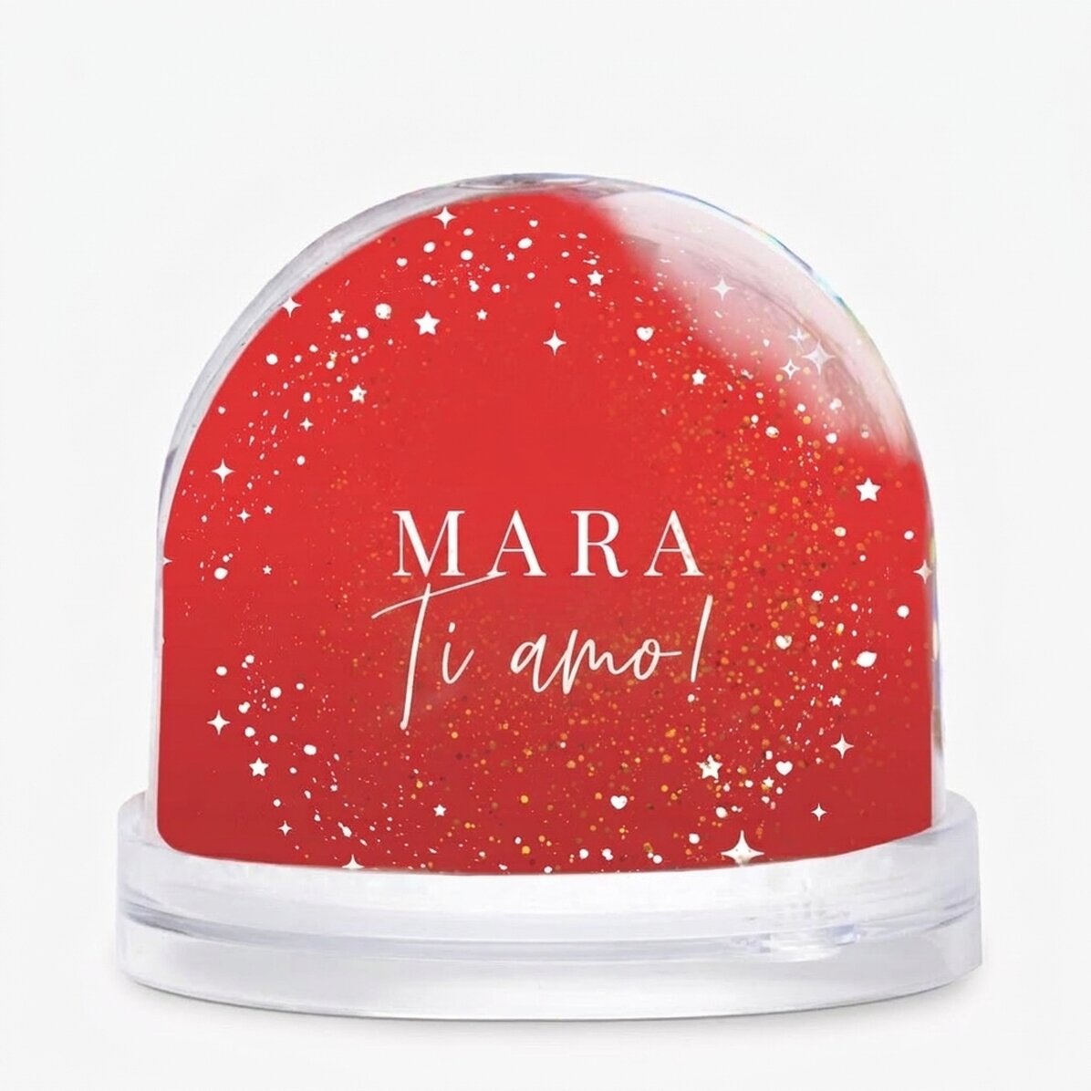 Sfera da scrivania personalizzata con foto e testo - Ti amo!